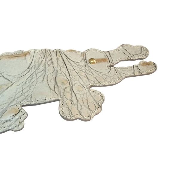 Brahmin Alligator Luggage Tag NWT Designer Mel Luggage Tag Pearl - Picture 4 of 6